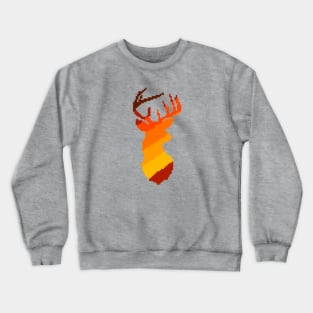 Pixel Art Deer Hunter Sunset for Deer Hunting Crewneck Sweatshirt